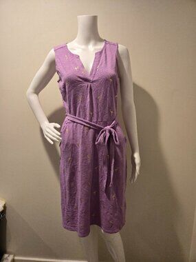 Boden Vanessa Wrap Dress Purple Gold Flamingo Print 4